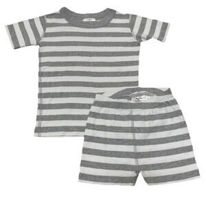 Hanna Andersson Organic Cotton Striped Pajama Set Gray White Size 4